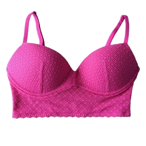 VICTORIA'S secret body by Victoria lace padded nowire pink bralette bra 32C B069 - Picture 1 of 7